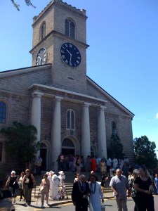 Kawaiahao Church is on the corner of King and Punchbowl streets. A plaque describes its construction