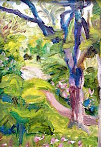 Looking Down Upon the Path - 5"x7" oil on canvas