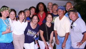 Members of the Class of 1967 in a publicity shot with classmate and music recording artist Henry Kapono Kaaihue.