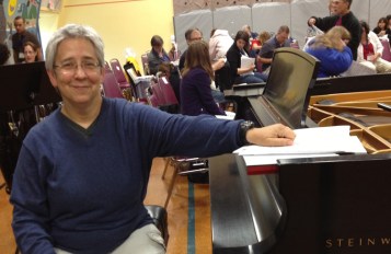 Carol Rich, accompanist extraordinaire, at the Steinway